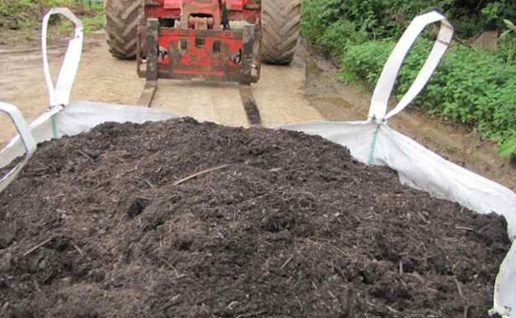 A bag of bulk compost 