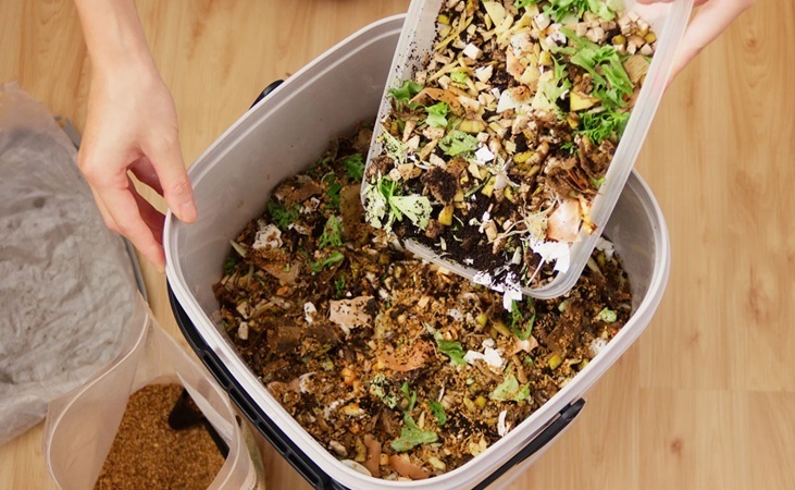 the Bokashi method for processing kitchen waste