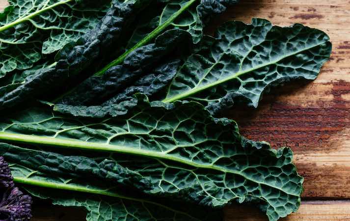 Nero cavolo kale leaves