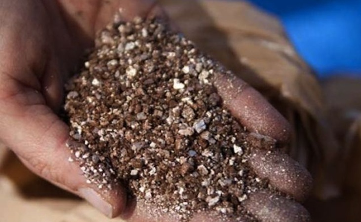 A hand holding some vermiculite A hand holding some vermiculite