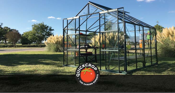 a greenhouse in a spacious garden