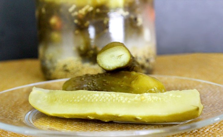 Homemade kosher lacto fermented cucumber pickles