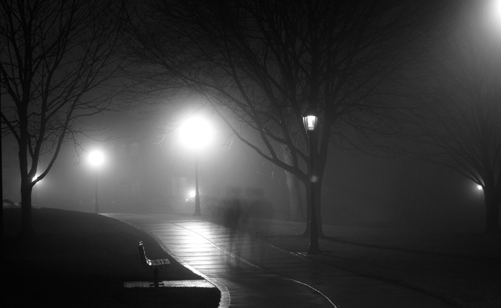 Outdoor lighting at night