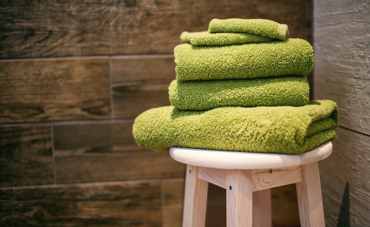 towels laid on stool